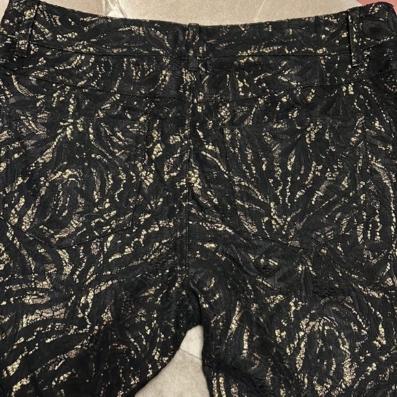 Cache black pants with gold foil and lace overlay - Picture 10 of 14